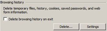 IE Settings Window