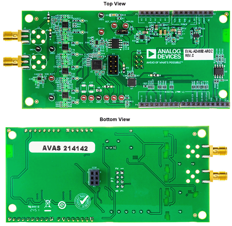 机械图纸 - Analog Devices Inc. EVAL-AD4692-ARDZ ADC评估板