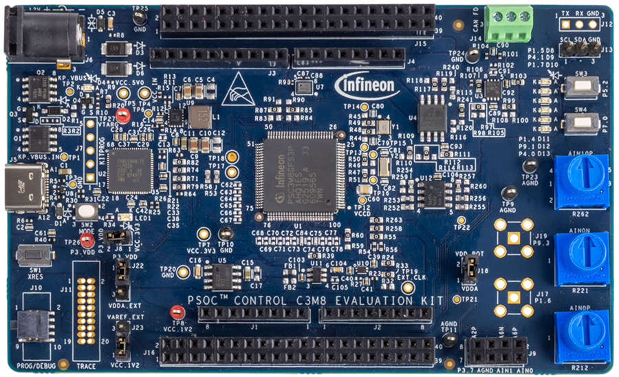 Mechanical Drawing - Infineon Technologies PSOC™ Control C3M8 Evaluation Kit