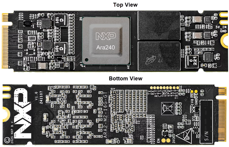 机械图纸 - NXP Semiconductors Ara240 16GB M.2模块开发板