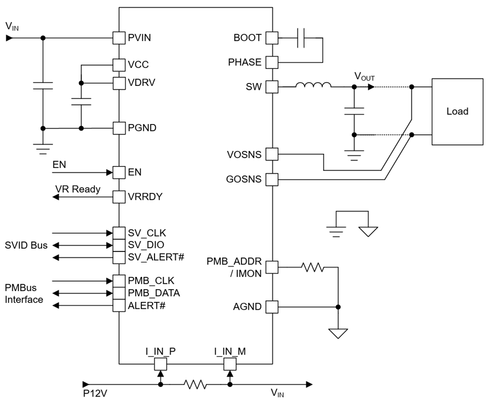 原理图 - Texas Instruments TPS544B27W 20A降压式转换器