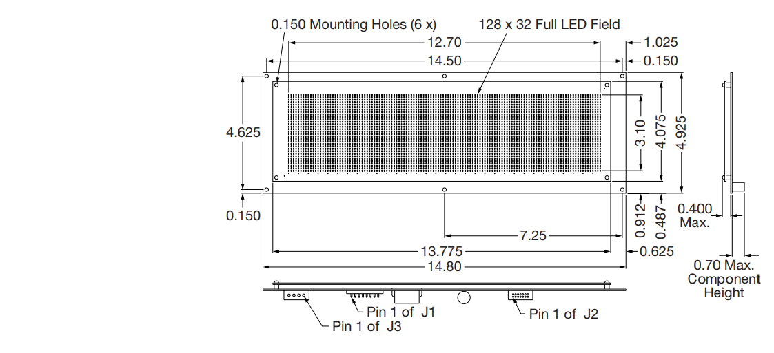 Vishay Semiconductors LEE-128G032x LED Graphic Displays