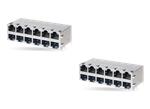 Molex 带 LED 的 RJ45 PoE+ Enabled 千兆位磁性插口