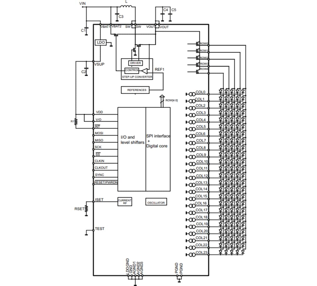 应用电路图 - STMicroelectronics STLED524 LED 显示驱动器