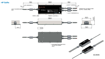 Mechanical Drawing - Advanced Energy / Artesyn LCC600 Convection/Conduction Mounting