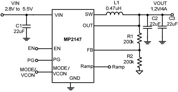 Monolithic Power Systems (MPS) MP2147 Step-Down Converters