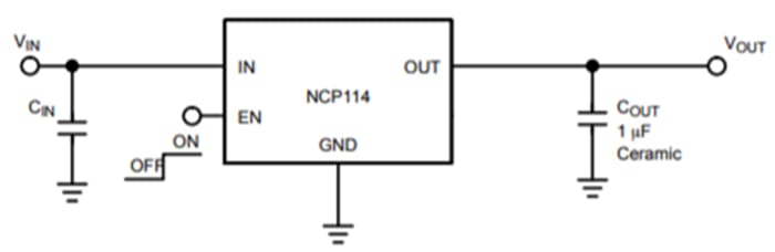 ON Semiconductor NCP114 300mA CMOS低压降稳压器