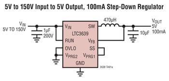 应用电路图 - Analog Devices Inc. LTC3638和LTC3639降压型稳压器