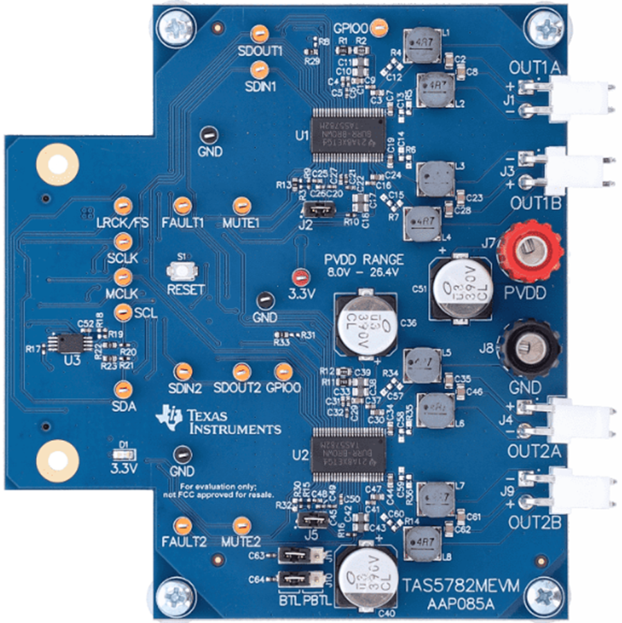机械图纸 - Texas Instruments TAS5782MEVM音频放大器评估模块