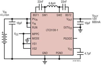 应用电路图 - Analog Devices Inc. LTC31xx同步降压-升压直流-直流转换器