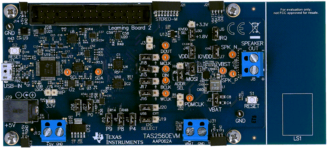 机械图纸 - Texas Instruments TAS2560EVM音频放大器评估模块