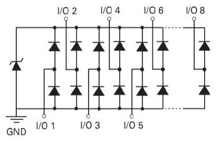 机械图纸 - Littelfuse SP8008系列二极管阵列