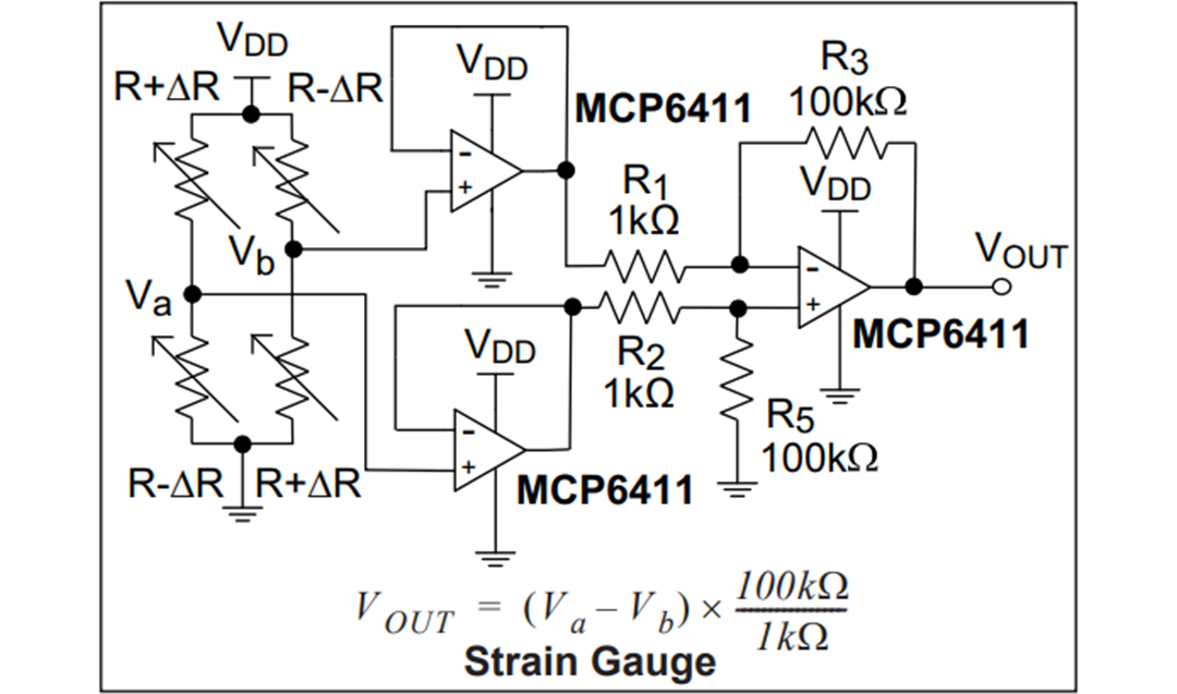 应用电路图 - Microchip Technology MCP6411 1MHz运算放大器