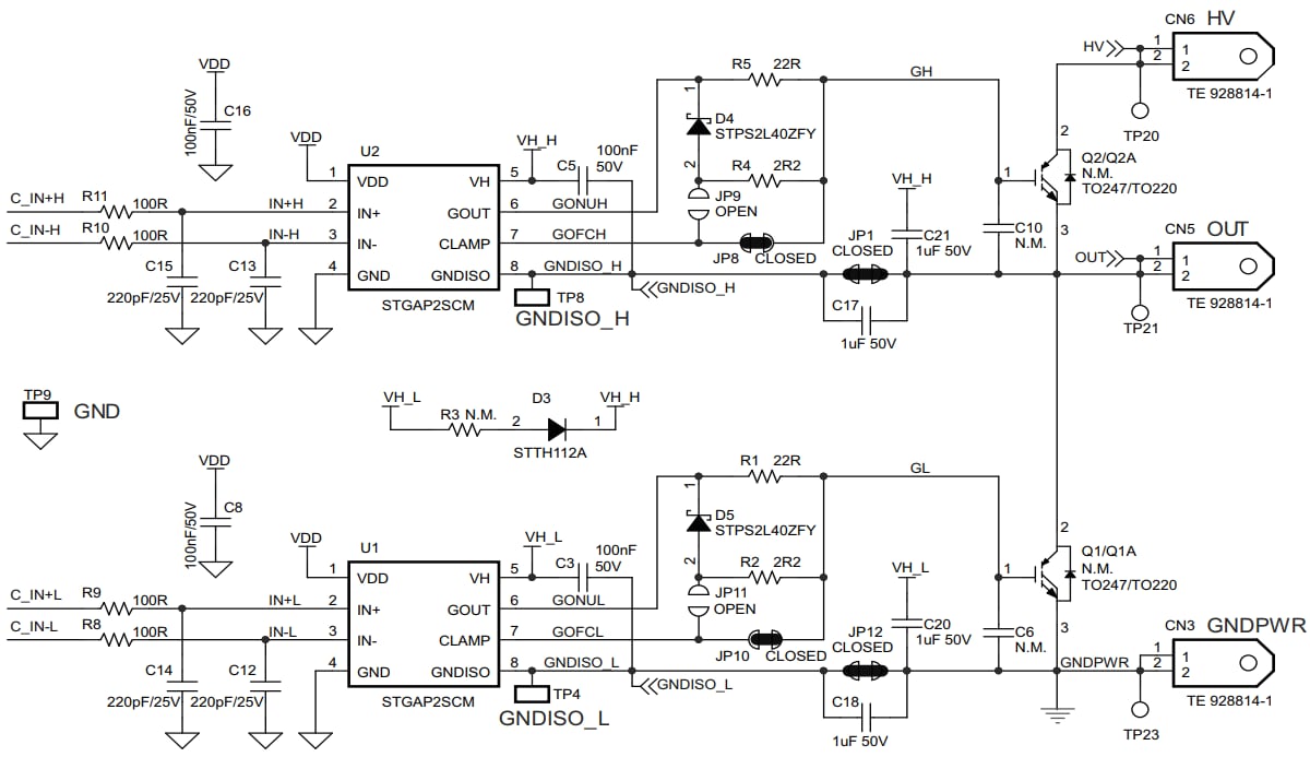 原理图 - STMicroelectronics EVALSTGAP2SCM演示板