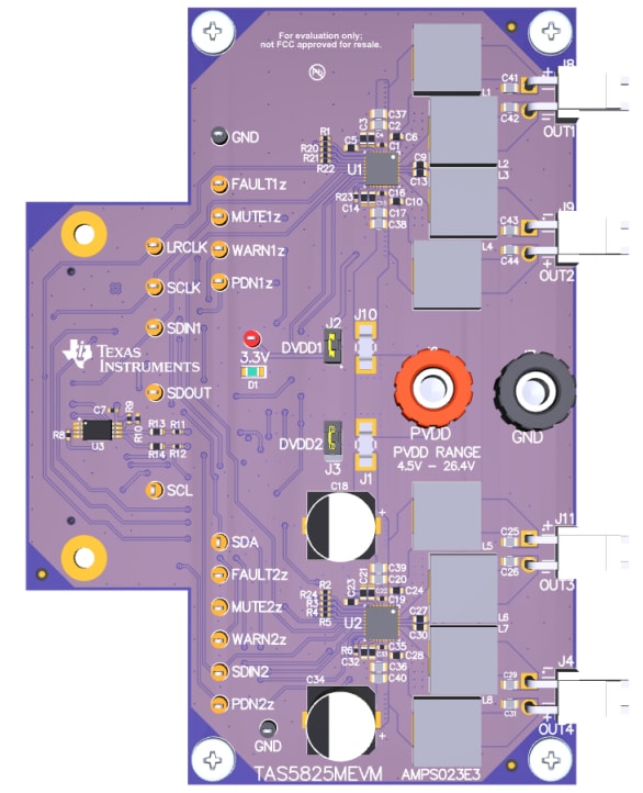 位置电路 - Texas Instruments TAS5825MEVM评估模块