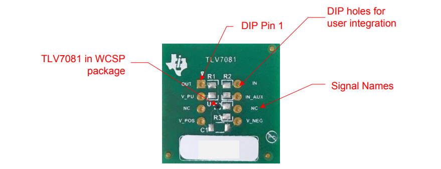 位置电路 - Texas Instruments TLV7081EVM评估模块分线板