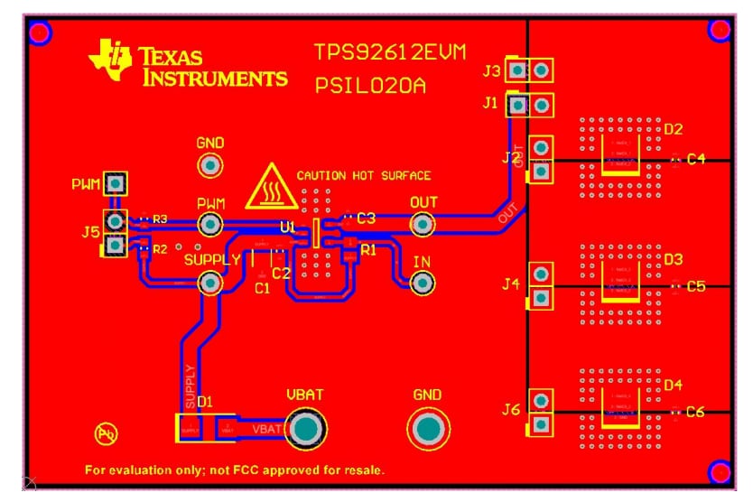 位置电路 - Texas Instruments TPS92612EVM LED驱动器评估模块