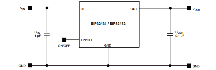 应用电路图 - Vishay SIP3243x电源开关IC