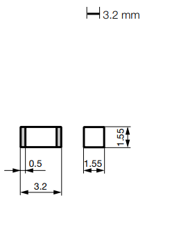 Mechanical Drawing - Schurter MGA-A 1206 SMD Fuses
