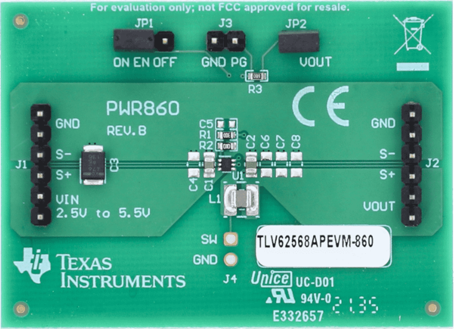 机械图纸 - Texas Instruments TLV62568APEVM-860/TLV62569APEVM-860 EVM