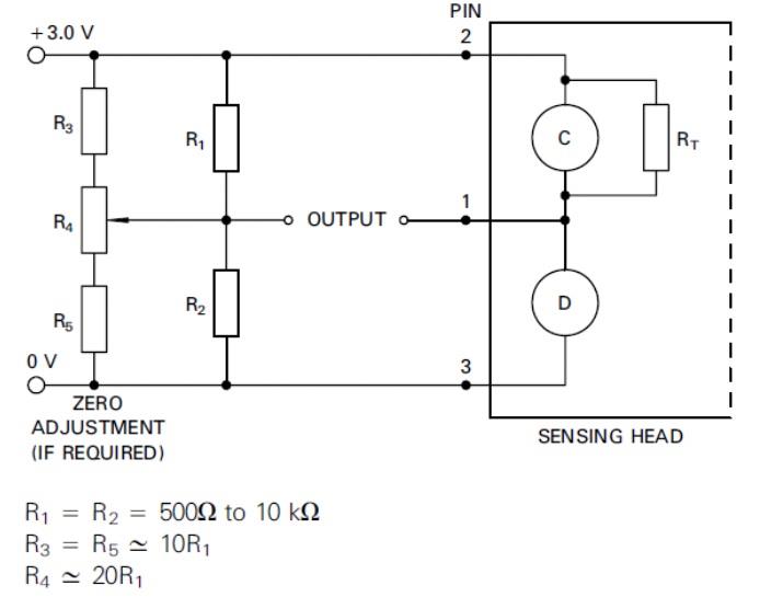 应用电路图 - Amphenol SGX Sensortech VQ548MP催化可燃气体传感器