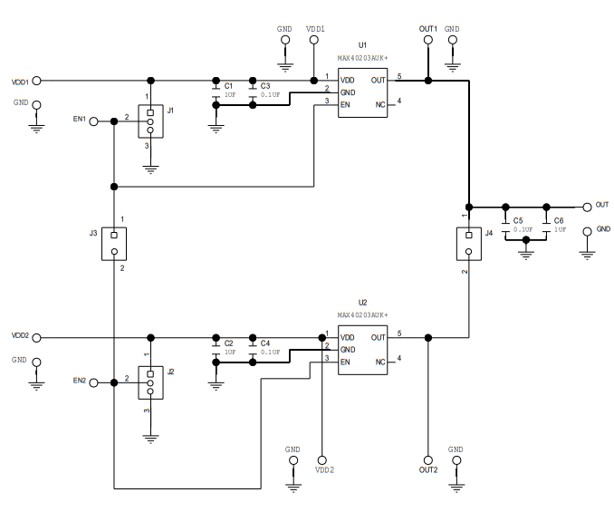 原理图 - Analog Devices / Maxim Integrated MAX40203EVKIT评估套件