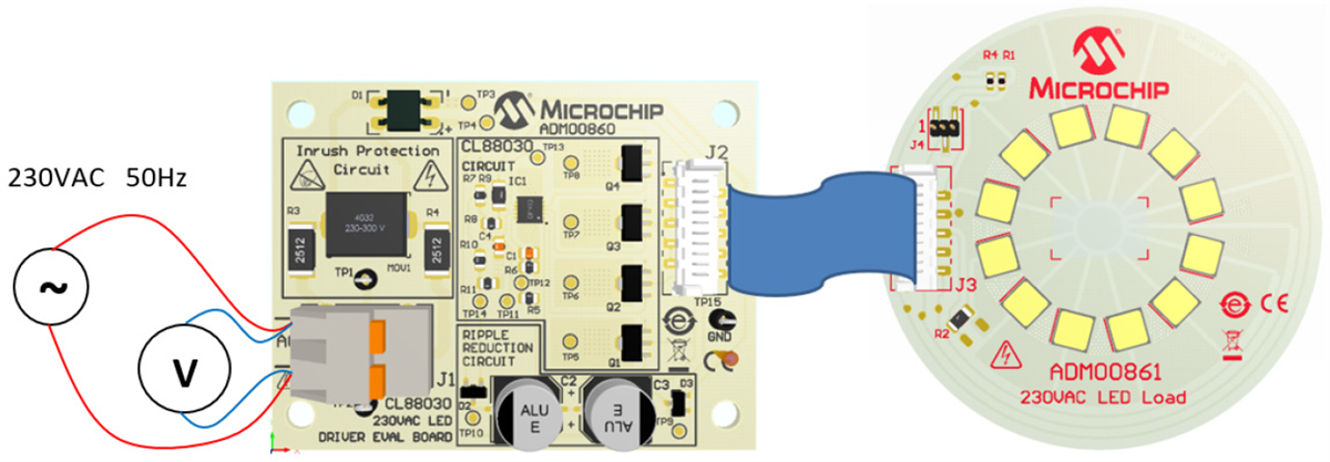 Microchip Technology ADM00860 230VAC LED驱动器评估板