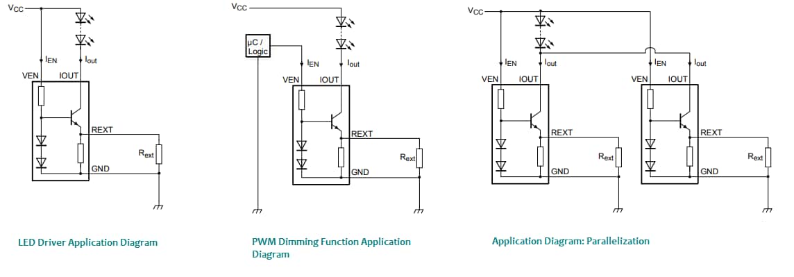 应用电路图 - Nexperia NCR42xZ NPN低侧LED驱动器