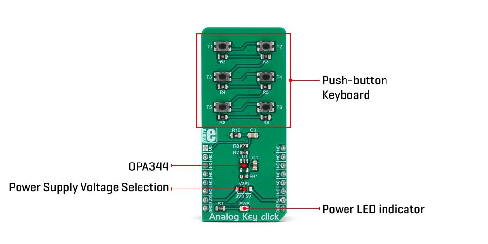 Mikroe MIKROE-3409 Analog Key Click