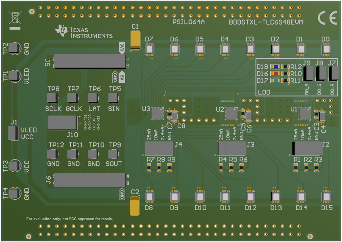 机械图纸 - Texas Instruments BOOSTXL-TLC6948EVM驱动器评估模块