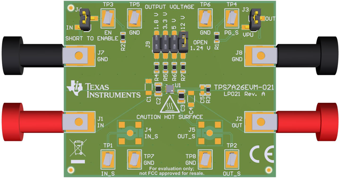 机械图纸 - Texas Instruments TPS7A26EVM-021稳压器评估模块 (EVM)