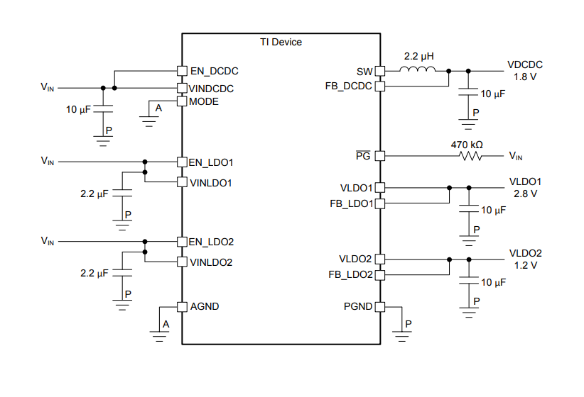 原理图 - Texas Instruments TPS650002-Q1 SVS电源管理IC