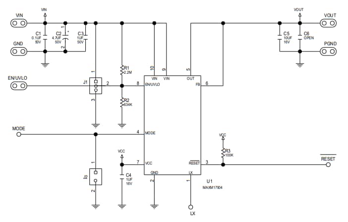 原理图 - Analog Devices Inc. MAXM17904x评估套件