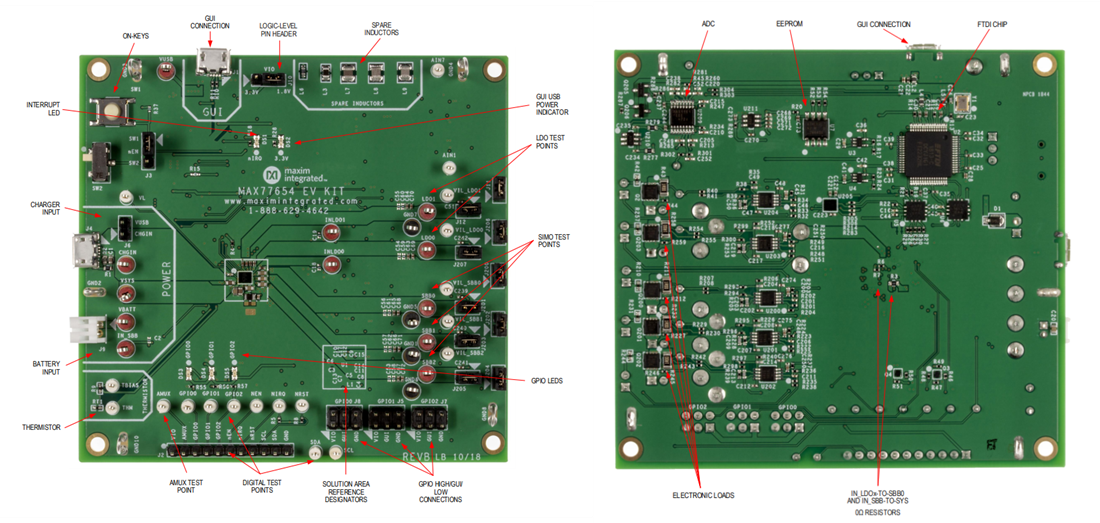 位置电路 - Analog Devices / Maxim Integrated MAX77654EVKIT评估套件