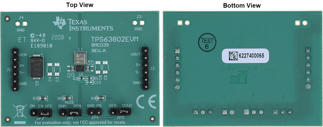 机械图纸 - Texas Instruments TPS63802EVM转换器评估模块 (EVM)