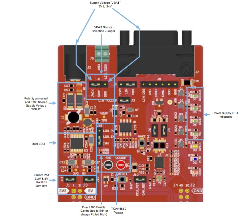 位置电路 - Texas Instruments BOOSTXL-CANFD-LIN BoosterPack™插件模块