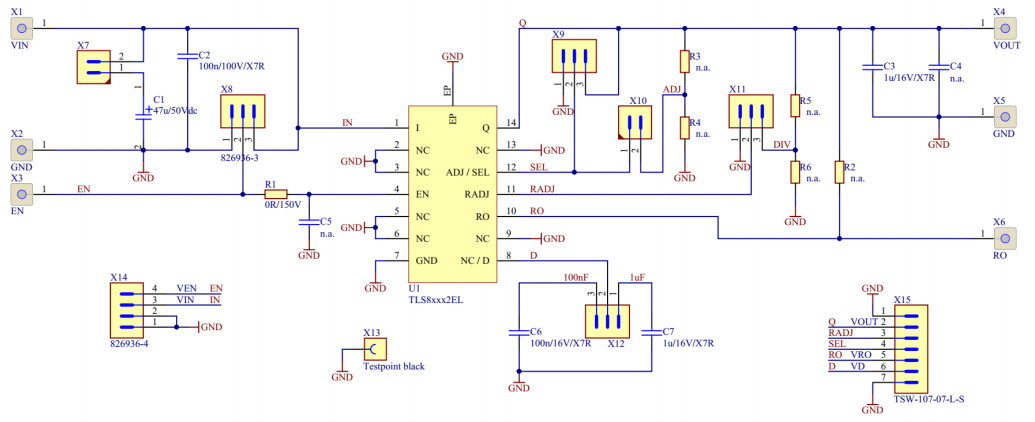 原理图 - Infineon Technologies TLS820B2ELVSE演示板