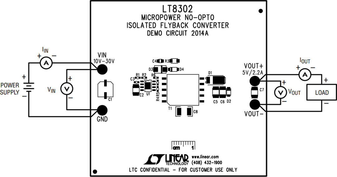 机械图纸 - Analog Devices Inc. 用于LT8302的DC2014A、DC2821A和DC2906A演示电路