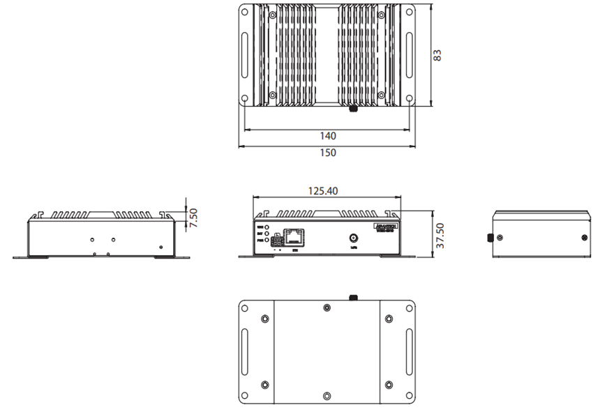 机械图纸 - Advantech WISE-6610工业LoRaWAN网关