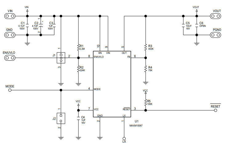 原理图 - Analog Devices Inc. MAXM1506x评估套件