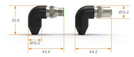 图表 - TE Connectivity M12 X编码直角连接器