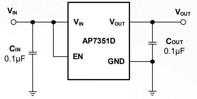 位置电路 - Diodes Incorporated AP7351D LDO稳压器