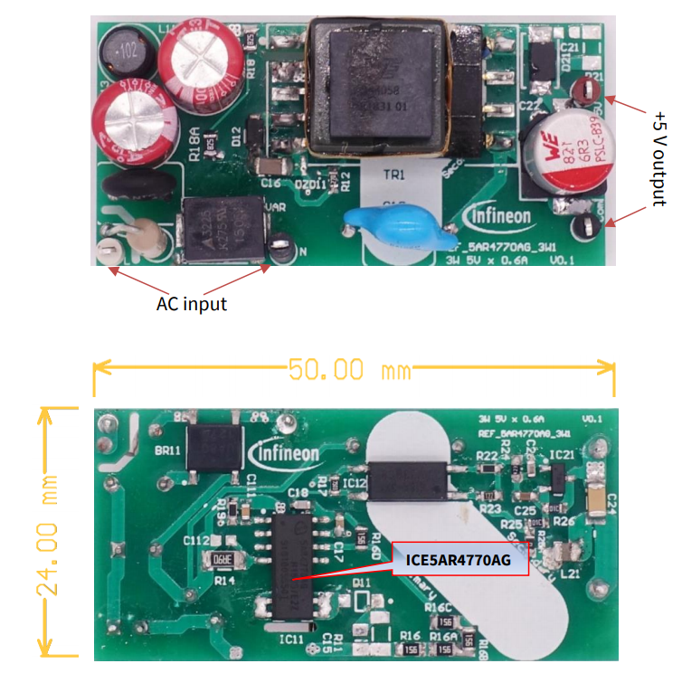 框图 - Infineon Technologies ICE5AR4770AG 3W反激式电源板