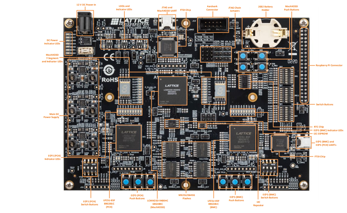 Lattice Semiconductor LCMXO3D-PFR-EVN Sentry演示板 Lattice Semiconductor LCMXO3D-PFR-EVN Sentry演示板
