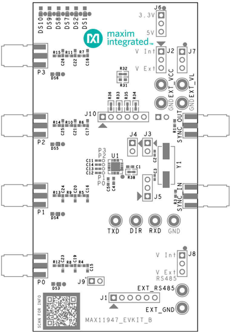 机械图纸 - Analog Devices Inc. MAX11947EVKIT 评估套件