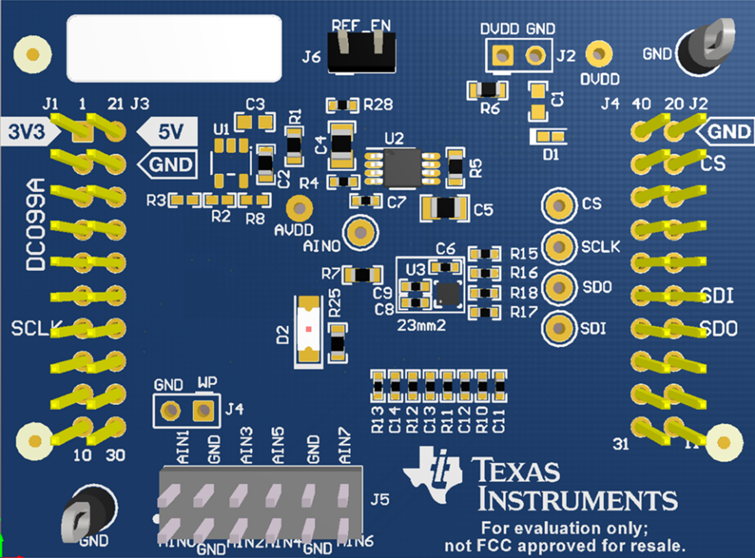 机械图纸 - Texas Instruments ADS7066EVM-PDK ADC评估模块 (EVM)