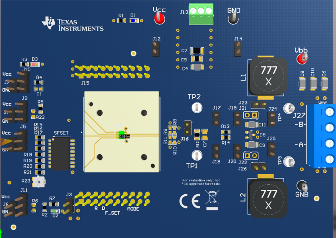 机械图纸 - Texas Instruments THVD8000EVM收发器评估模块 (EVM)