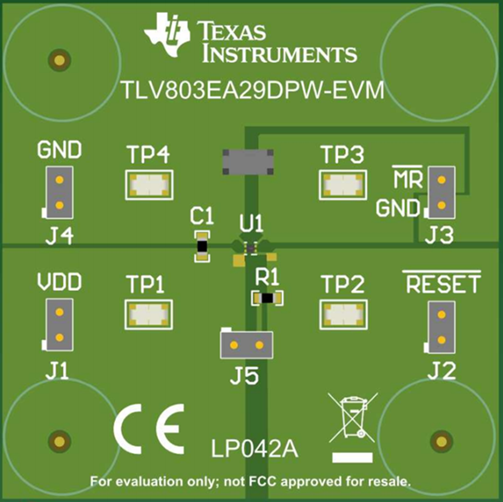 机械图纸 - Texas Instruments TLV803EA29DPW-EVM复位IC评估模块