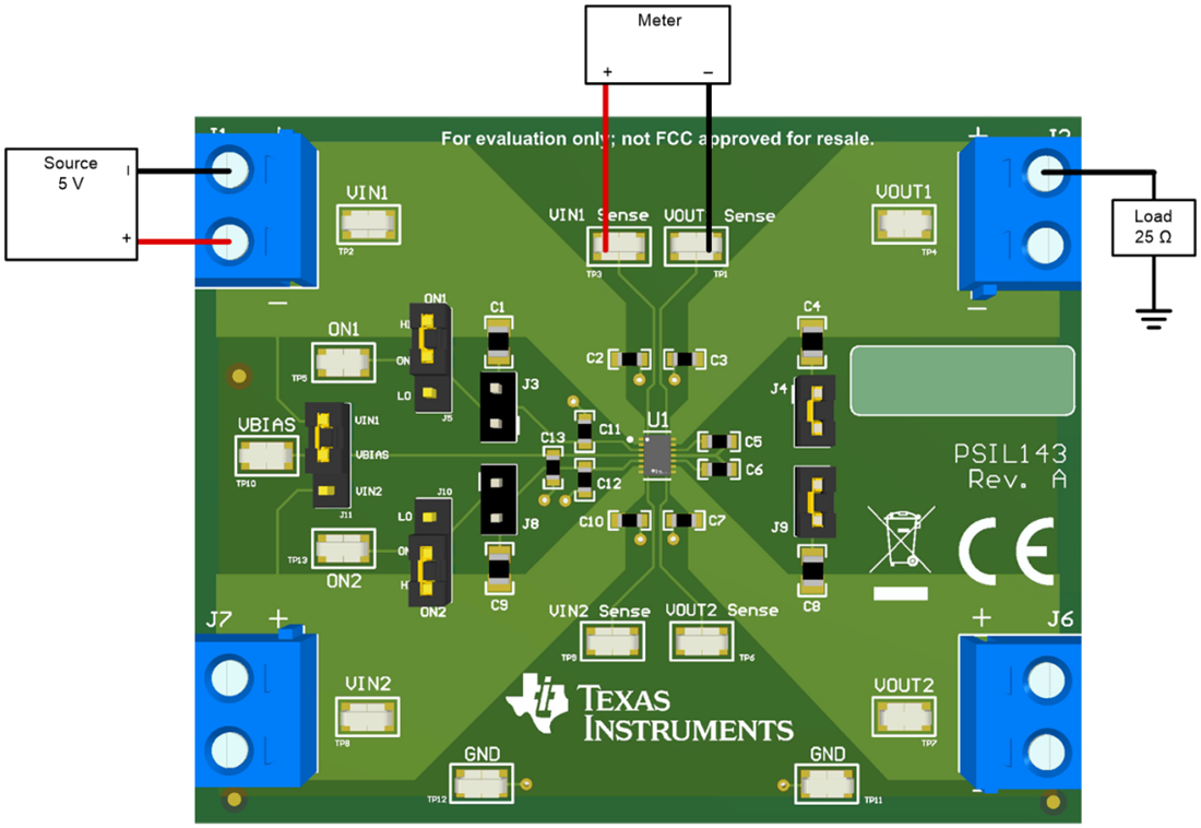 机械图纸 - Texas Instruments TPS22976AEVM负载开关评估模块 (EVM)