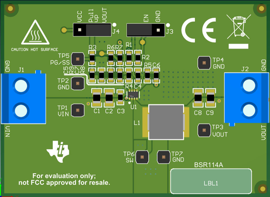 机械图纸 - Texas Instruments TPS563211EVM转换器评估模块 (EVM)